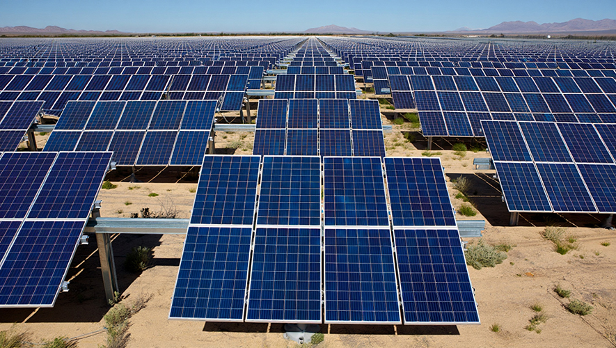 Solar panels on a sunny day