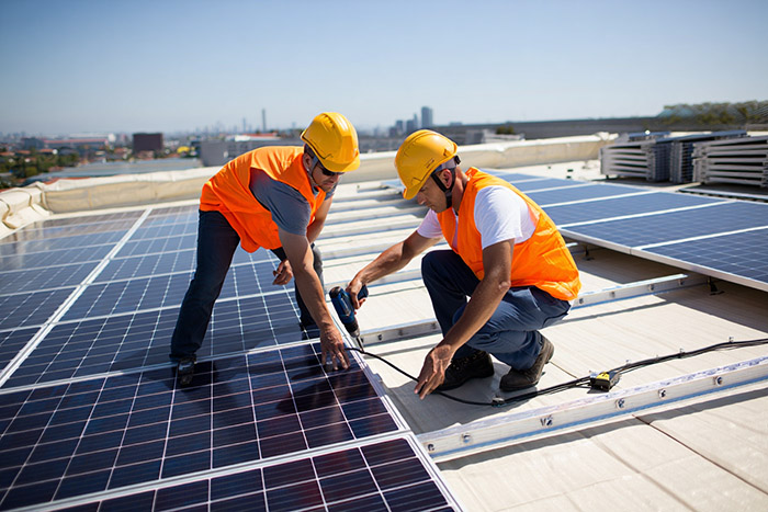 Solar panels on a residential home